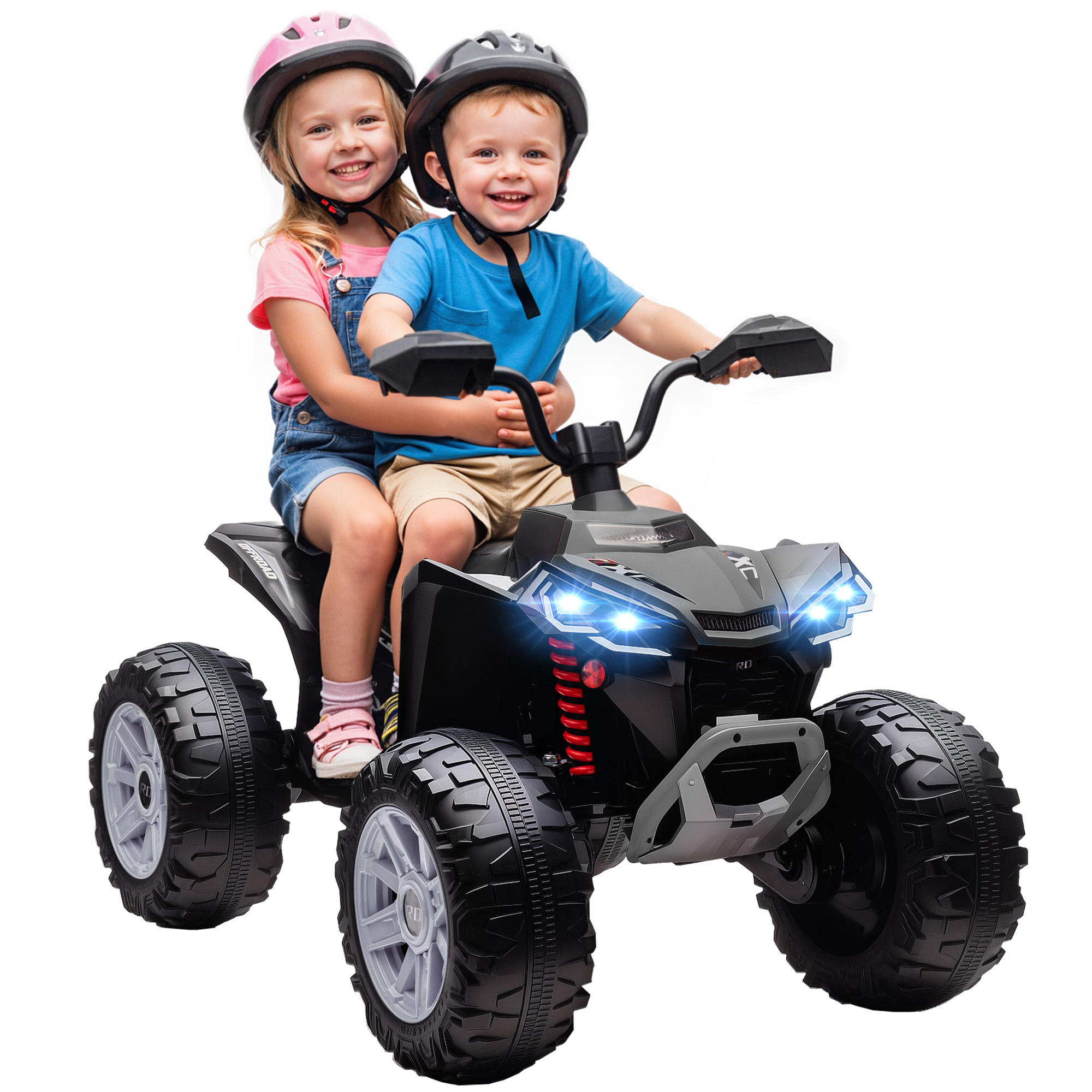 Qaba 12V Kids ATV, Ride on Toy w/ 4 Spring Suspension Wheels, Blue
