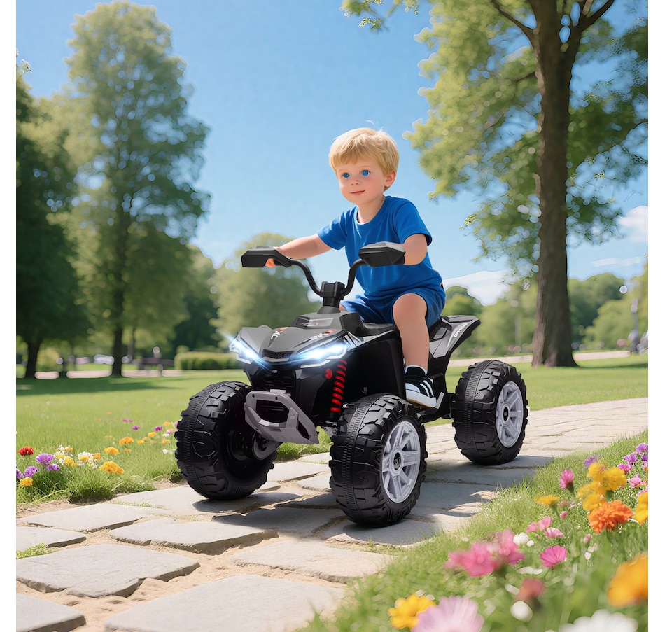 Image 922637_ALTMORE1.jpg, Product 922-637 / Price $259.99, Qaba 24V 2-Seater Ride On Car for Kids with Suspension Wheels, Black from Qaba on TSC.ca's Toys & Hobbies department