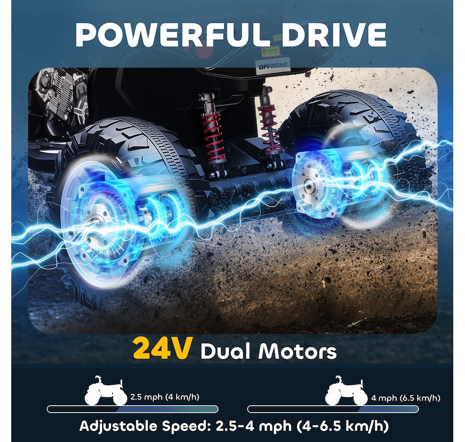 Image 922637_ALTMORE3.jpg, Product 922-637 / Price $259.99, Qaba 24V 2-Seater Ride On Car for Kids with Suspension Wheels, Black from Qaba on TSC.ca's Toys & Hobbies department