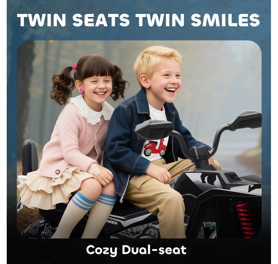 Image 922637_ALTMORE4.jpg, Product 922-637 / Price $259.99, Qaba 24V 2-Seater Ride On Car for Kids with Suspension Wheels, Black from Qaba on TSC.ca's Toys & Hobbies department