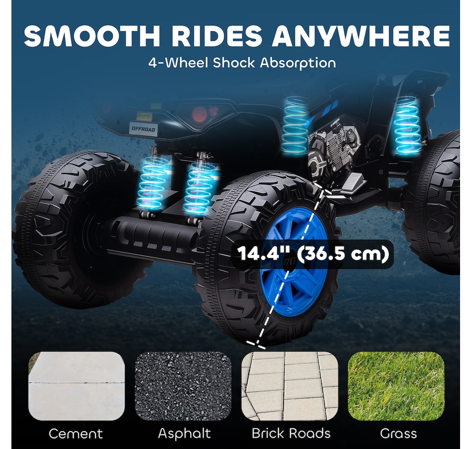 Image 922637_ALTMORE6.jpg, Product 922-637 / Price $259.99, Qaba 24V 2-Seater Ride On Car for Kids with Suspension Wheels, Black from Qaba on TSC.ca's Toys & Hobbies department