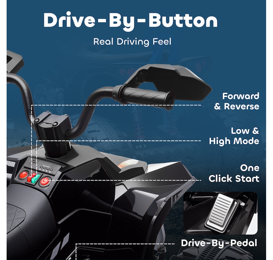 Image 922637_ALTMORE8.jpg, Product 922-637 / Price $259.99, Qaba 24V 2-Seater Ride On Car for Kids with Suspension Wheels, Black from Qaba on TSC.ca's Toys & Hobbies department