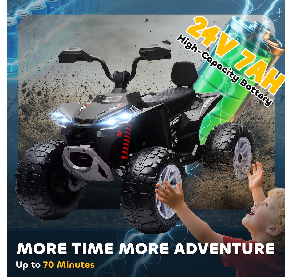 Image 922637_ALTMORE9.jpg, Product 922-637 / Price $259.99, Qaba 24V 2-Seater Ride On Car for Kids with Suspension Wheels, Black from Qaba on TSC.ca's Toys & Hobbies department