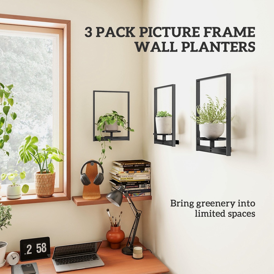 Image 923034_ALTMORE3.jpg, Product 923-034 / Price $49.99, Outsunny 3 Pack Wall Planters for Indoor Plants, Metal Plant Stand Shelves from Outsunny on TSC.ca's Home & Garden department