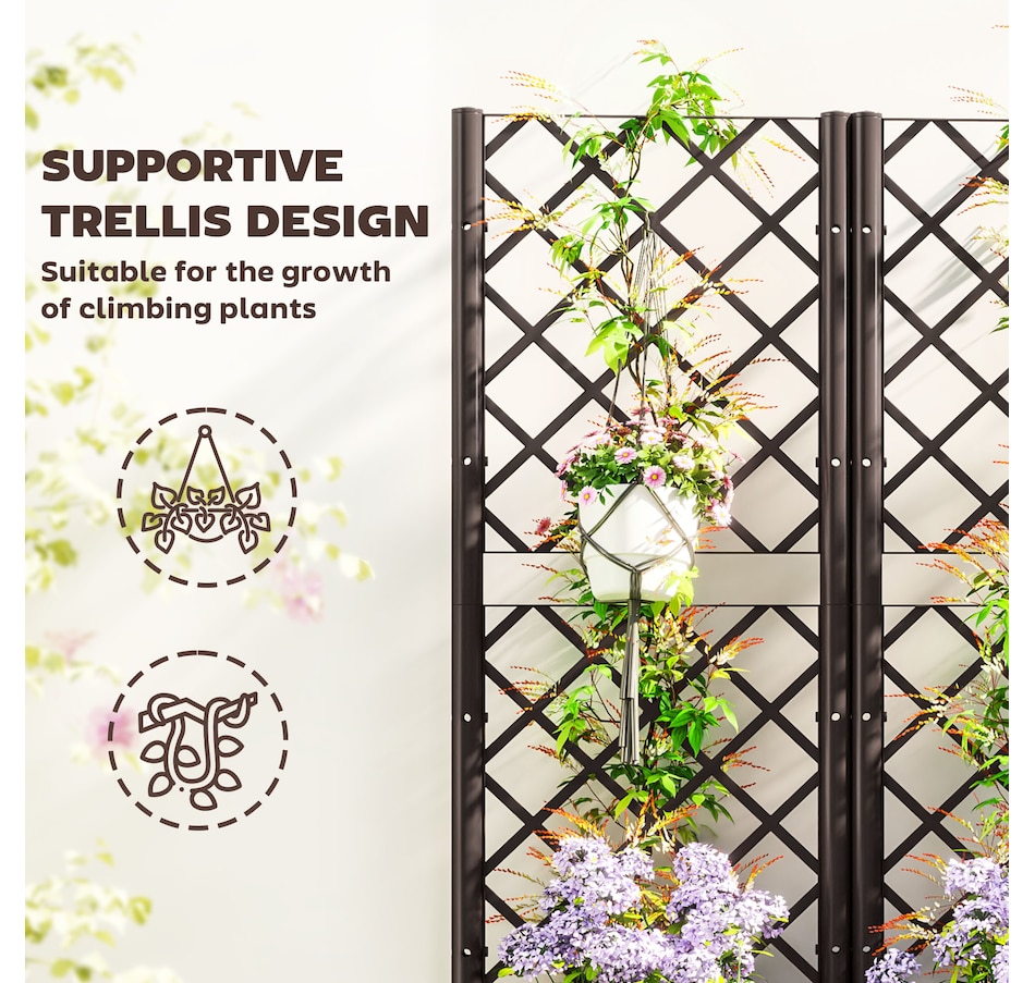 Image 923035_ALTMORE11.jpg, Product 923-035 / Price $89.99 - $129.99, Outsunny Plastic Raised Bed for Garden, Outdoor Planter Box with Trellis from Outsunny on TSC.ca's Home & Garden department