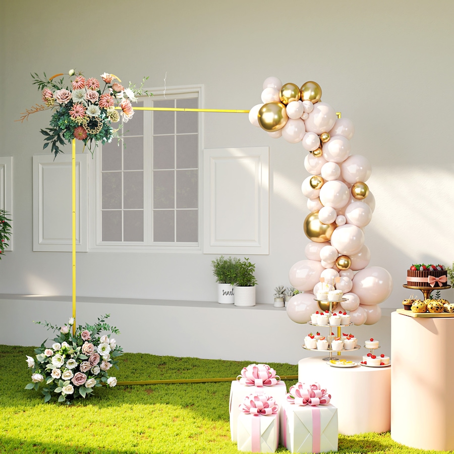 Image 923039_ALTMORE1.jpg, Product 923-039 / Price $47.99, Outsunny Wedding Arch Backdrop Stand, 6.6 FT Square Wedding Arch, Gold from Outsunny on TSC.ca's Home & Garden department