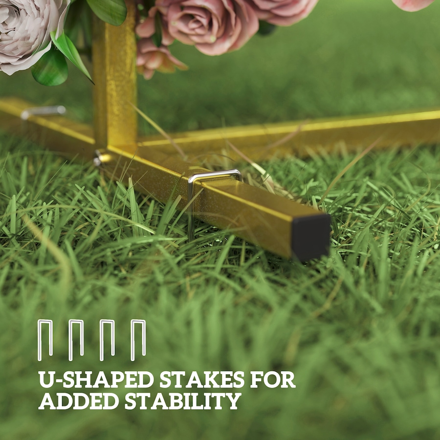 Image 923039_ALTMORE5.jpg, Product 923-039 / Price $47.99, Outsunny Wedding Arch Backdrop Stand, 6.6 FT Square Wedding Arch, Gold from Outsunny on TSC.ca's Home & Garden department