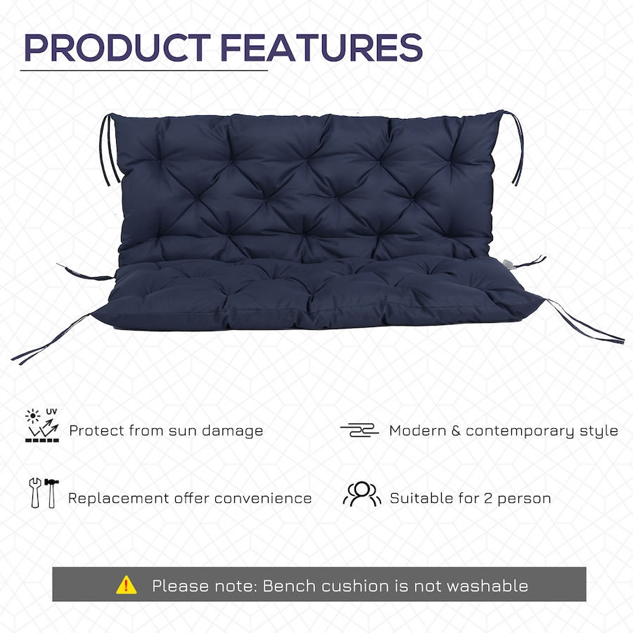 Image 923042_ALTMORE4.jpg, Product 923-042 / Price $67.99, Outsunny 2 Seater Garden Bench Cushions, 3.9 Inch Thick Outdoor Soft Pad from Outsunny on TSC.ca's Home & Garden department