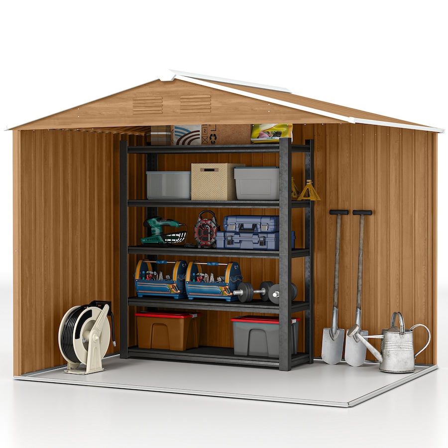 Image 923044_ALTMORE6.jpg, Product 923-044 / Price $349.99, Outsunny 8'x6' Metal Outdoor Storage Shed w/ Sliding Doors Dark Brown from Outsunny on TSC.ca's Home & Garden department