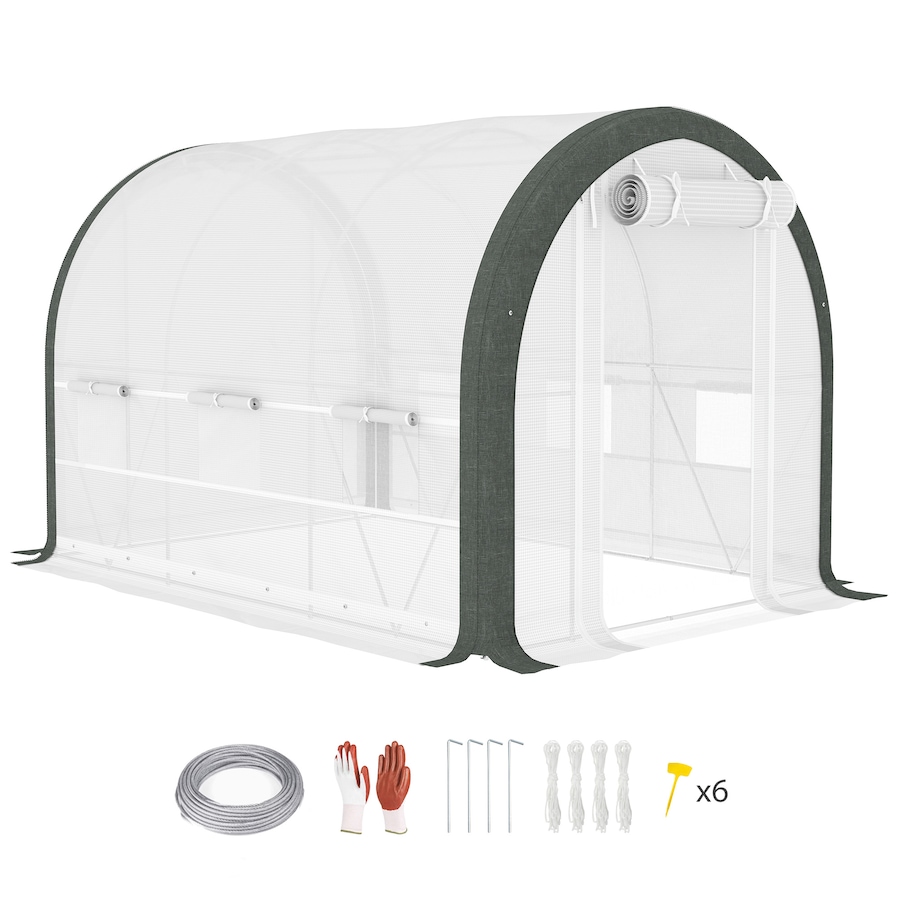 Image 923047.jpg, Product 923-047 / Price $159.99, Outsunny 10'x6.6' Tunnel Greenhouse with Upgraded Structure, Mesh Door from Outsunny on TSC.ca's Home & Garden department