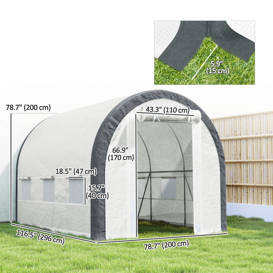 Image 923047_ALTMORE2.jpg, Product 923-047 / Price $159.99, Outsunny 10'x6.6' Tunnel Greenhouse with Upgraded Structure, Mesh Door from Outsunny on TSC.ca's Home & Garden department