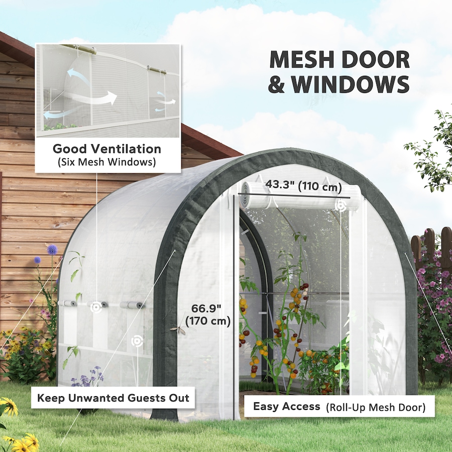 Image 923047_ALTMORE3.jpg, Product 923-047 / Price $159.99, Outsunny 10'x6.6' Tunnel Greenhouse with Upgraded Structure, Mesh Door from Outsunny on TSC.ca's Home & Garden department