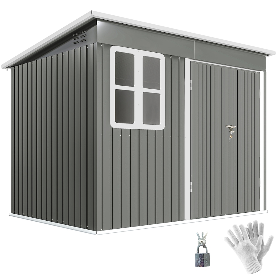 Image 923050.jpg, Product 923-050 / Price $549.99, Outsunny 8.5' x 6' Metal Outdoor Storage Shed with Window, Lockable Doors from Outsunny on TSC.ca's Home & Garden department