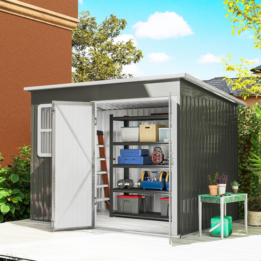 Image 923050_ALTMORE1.jpg, Product 923-050 / Price $549.99, Outsunny 8.5' x 6' Metal Outdoor Storage Shed with Window, Lockable Doors from Outsunny on TSC.ca's Home & Garden department