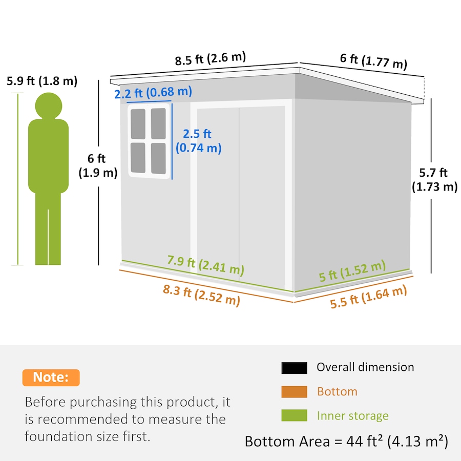 Image 923050_ALTMORE2.jpg, Product 923-050 / Price $549.99, Outsunny 8.5' x 6' Metal Outdoor Storage Shed with Window, Lockable Doors from Outsunny on TSC.ca's Home & Garden department
