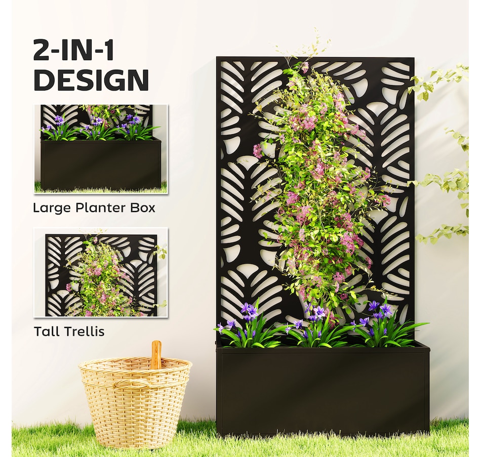 Image 923056_ALTMORE3.jpg, Product 923-056 / Price $99.99, Outsunny Garden Box with Privacy Panel, Outdoor Planter Box for Garden from Outsunny on TSC.ca's Home & Garden department