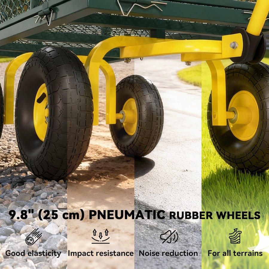 Image 923061_ALTMORE3.jpg, Product 923-061 / Price $135.99, Outsunny Garden Cart with Removable Sides to Convert into Flatbed, Green from Outsunny on TSC.ca's Home & Garden department