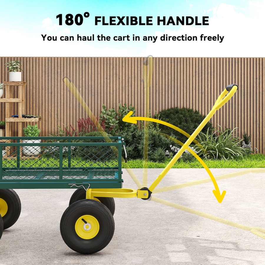 Image 923061_ALTMORE5.jpg, Product 923-061 / Price $135.99, Outsunny Garden Cart with Removable Sides to Convert into Flatbed, Green from Outsunny on TSC.ca's Home & Garden department