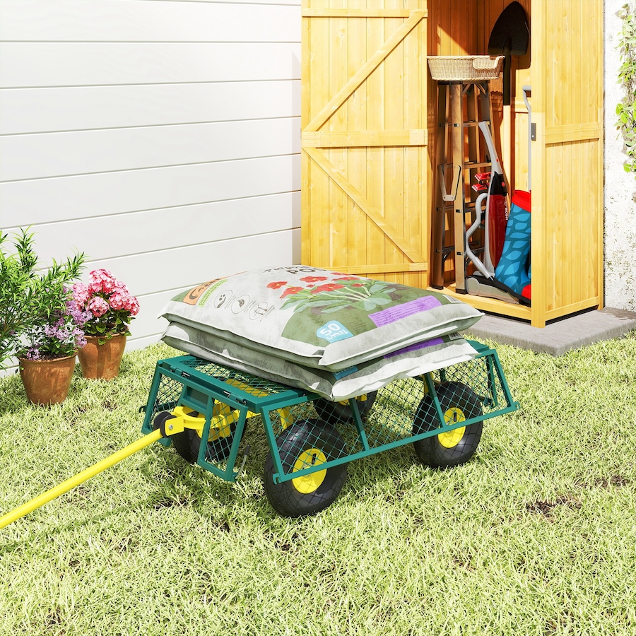 Image 923061_ALTMORE6.jpg, Product 923-061 / Price $135.99, Outsunny Garden Cart with Removable Sides to Convert into Flatbed, Green from Outsunny on TSC.ca's Home & Garden department