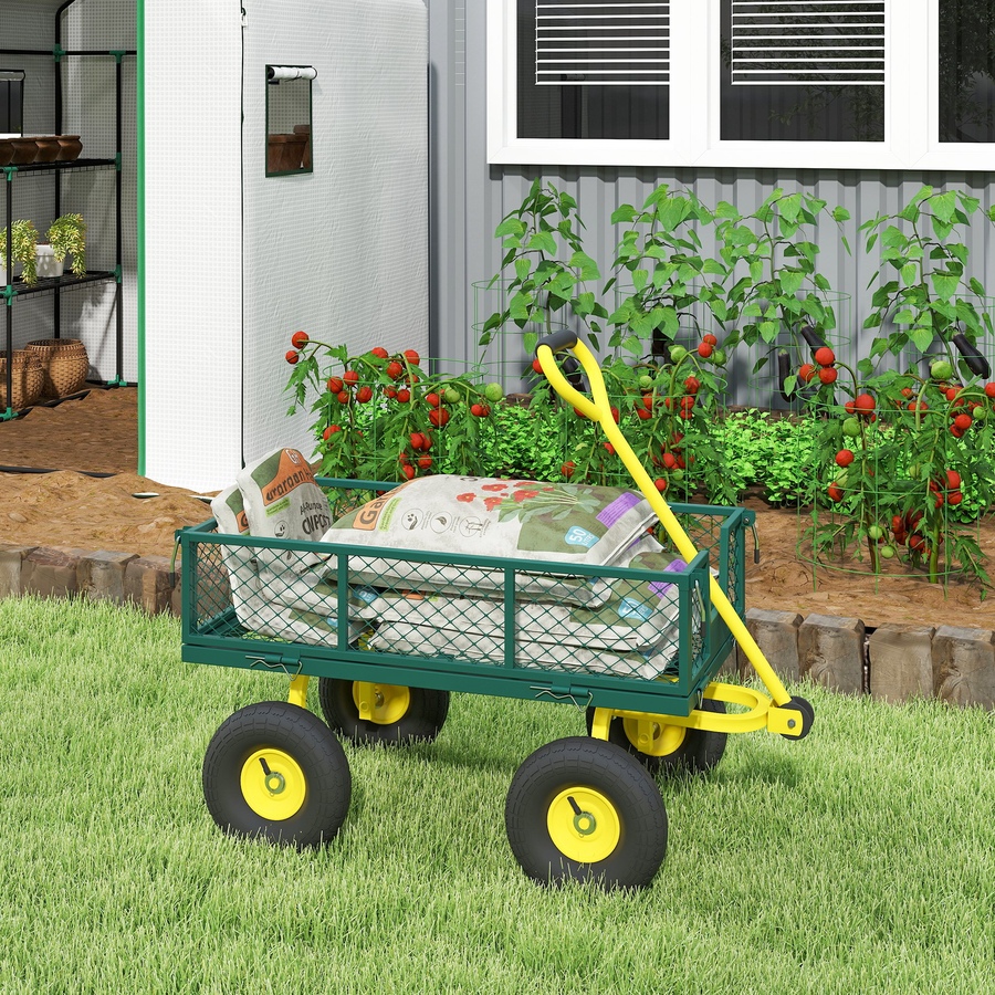 Image 923061_ALTMORE8.jpg, Product 923-061 / Price $135.99, Outsunny Garden Cart with Removable Sides to Convert into Flatbed, Green from Outsunny on TSC.ca's Home & Garden department