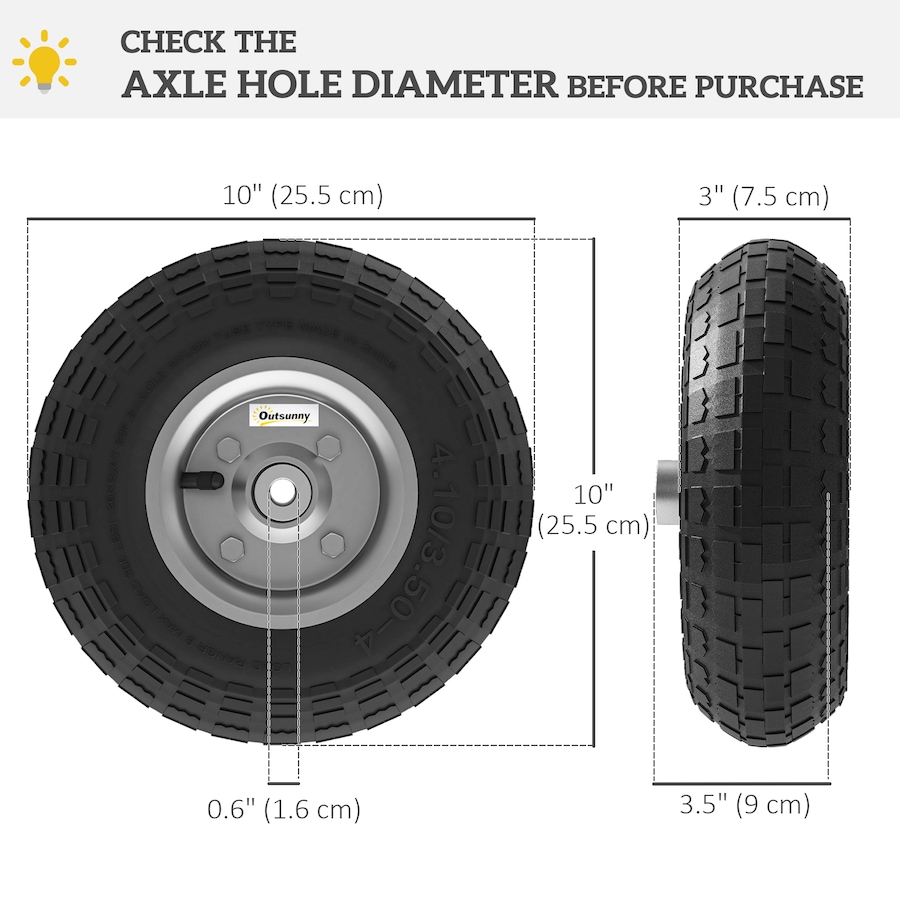 Image 923067_ALTMORE2.jpg, Product 923-067 / Price $38.99, Outsunny 10" Pneumatic Dolly Wheels, Set of 2 for Carts, Sack Trucks Black from Outsunny on TSC.ca's Home & Garden department