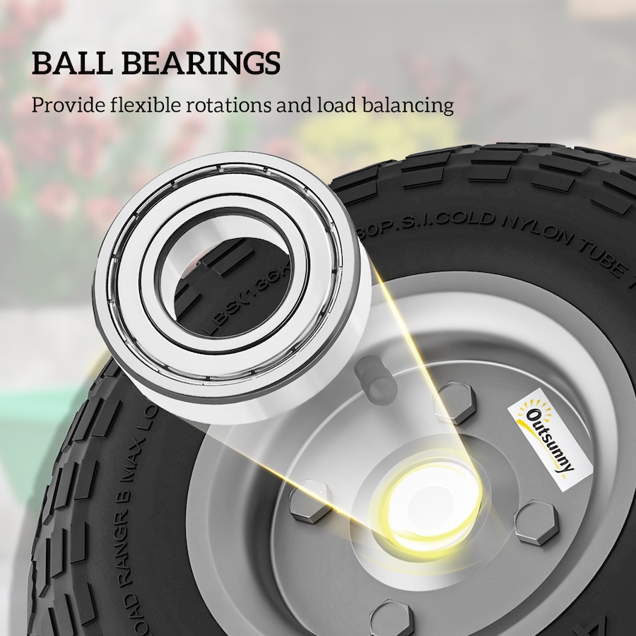 Image 923067_ALTMORE4.jpg, Product 923-067 / Price $38.99, Outsunny 10" Pneumatic Dolly Wheels, Set of 2 for Carts, Sack Trucks Black from Outsunny on TSC.ca's Home & Garden department