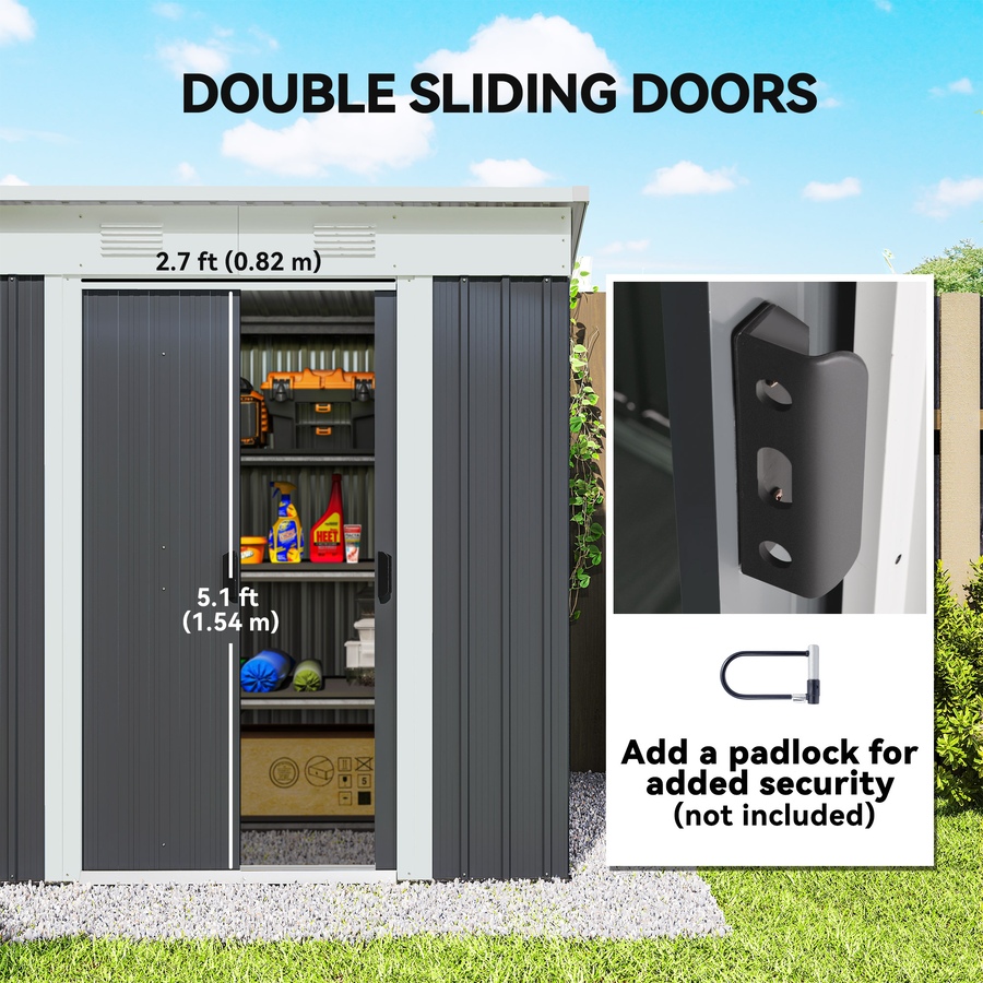 Image 923094_ALTMORE12.jpg, Product 923-094 / Price $229.99 - $299.99, Outsunny Outdoor Storage Shed, Metal Garden Tool Storage from Outsunny on TSC.ca's Home & Garden department