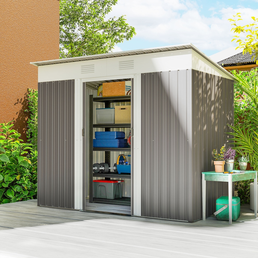 Image 923094_ALTMORE17.jpg, Product 923-094 / Price $229.99 - $299.99, Outsunny Outdoor Storage Shed, Metal Garden Tool Storage from Outsunny on TSC.ca's Home & Garden department