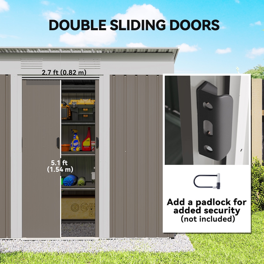 Image 923094_ALTMORE19.jpg, Product 923-094 / Price $229.99 - $299.99, Outsunny Outdoor Storage Shed, Metal Garden Tool Storage from Outsunny on TSC.ca's Home & Garden department