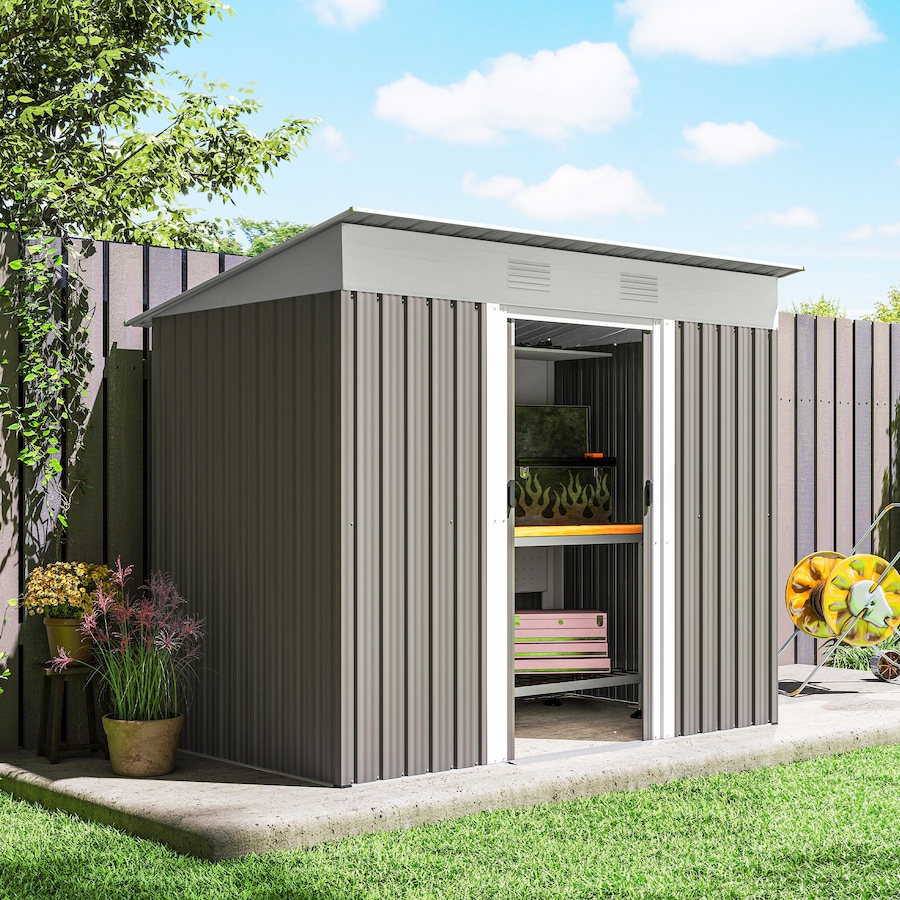 Image 923094_ALTMORE22.jpg, Product 923-094 / Price $229.99 - $299.99, Outsunny Outdoor Storage Shed, Metal Garden Tool Storage from Outsunny on TSC.ca's Home & Garden department