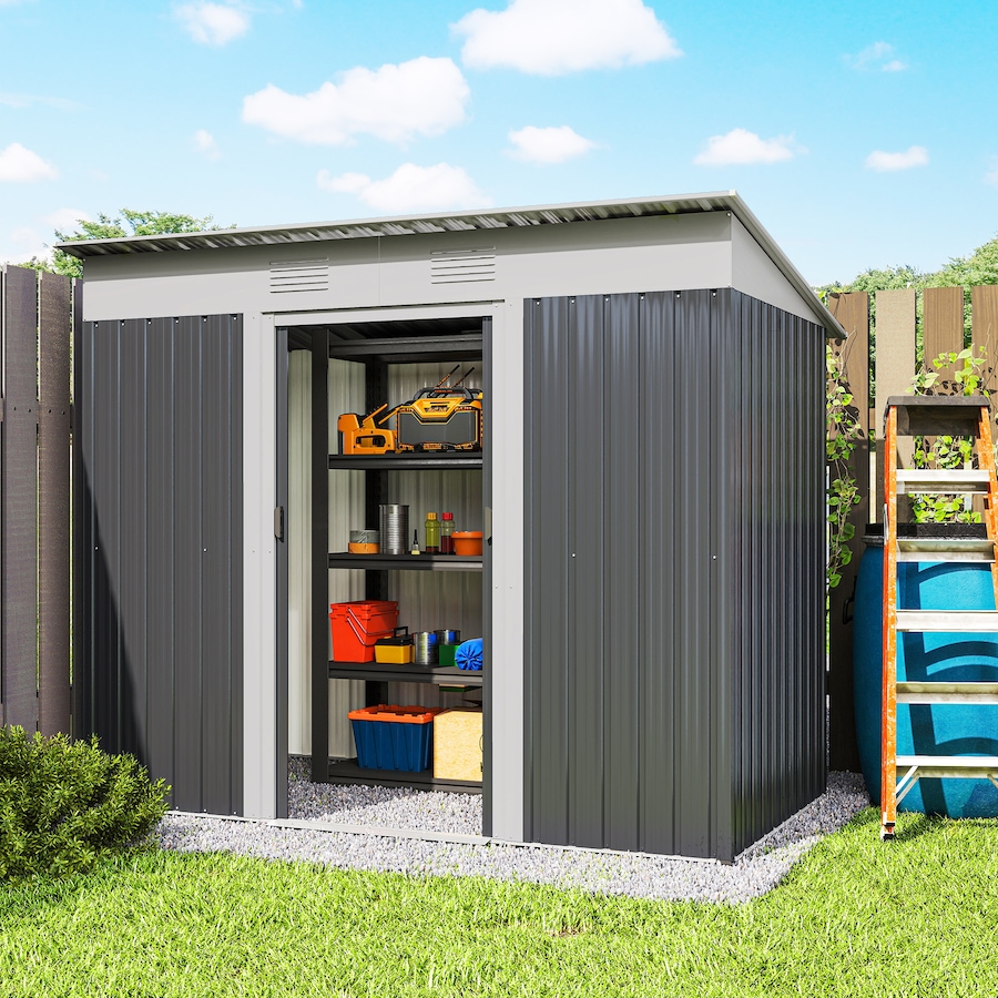 Image 923094_ALTMORE8.jpg, Product 923-094 / Price $229.99 - $299.99, Outsunny Outdoor Storage Shed, Metal Garden Tool Storage from Outsunny on TSC.ca's Home & Garden department