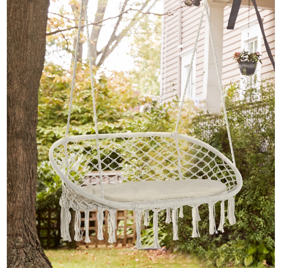 Image 923099_ALTMORE1.jpg, Product 923-099 / Price $104.99, Outsunny Hanging Hammock Chair 2 Seat, Hammock Swing Chair Cream White from Outsunny on TSC.ca's Home & Garden department