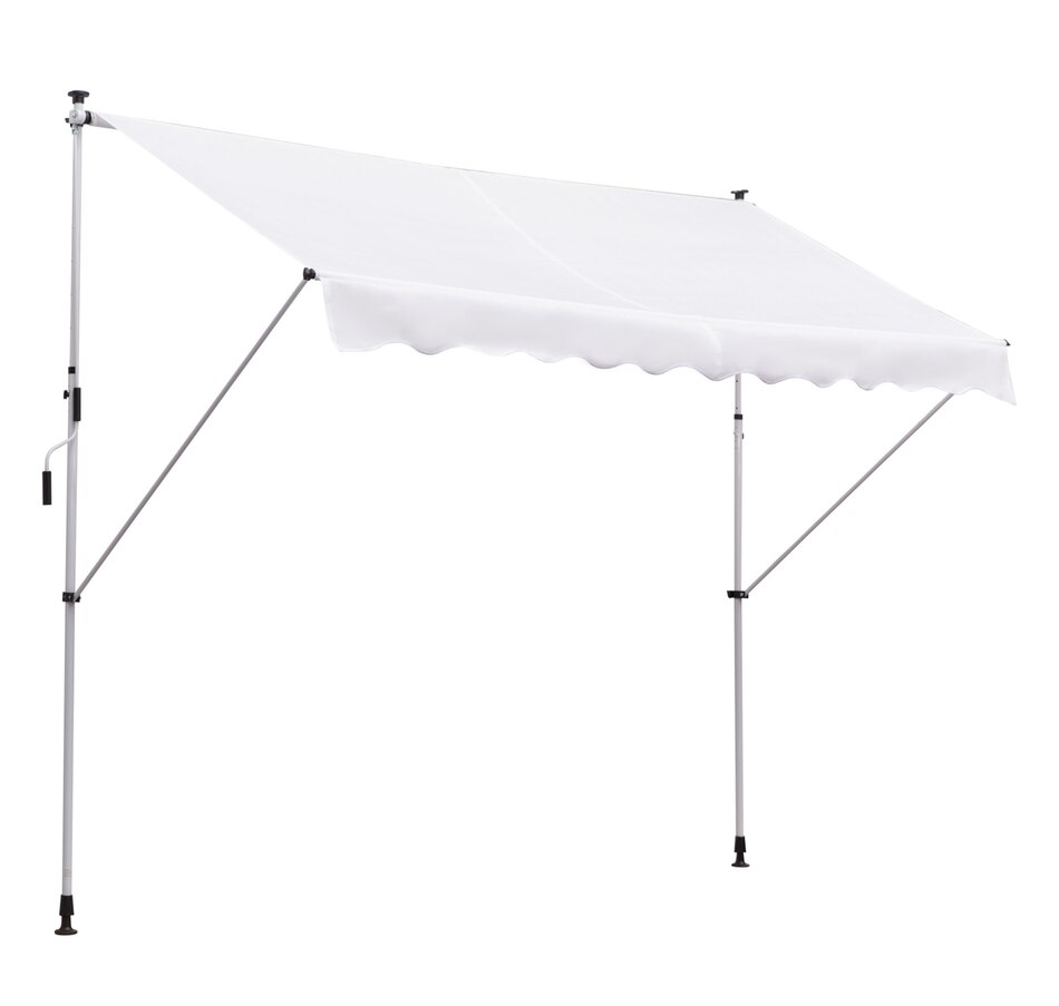 Image 923109.jpg, Product 923-109 / Price $129.99, Outsunny 9.8'x4.9' Retractable Patio Awning Floor-to-ceiling Shade White from Outsunny on TSC.ca's Home & Garden department