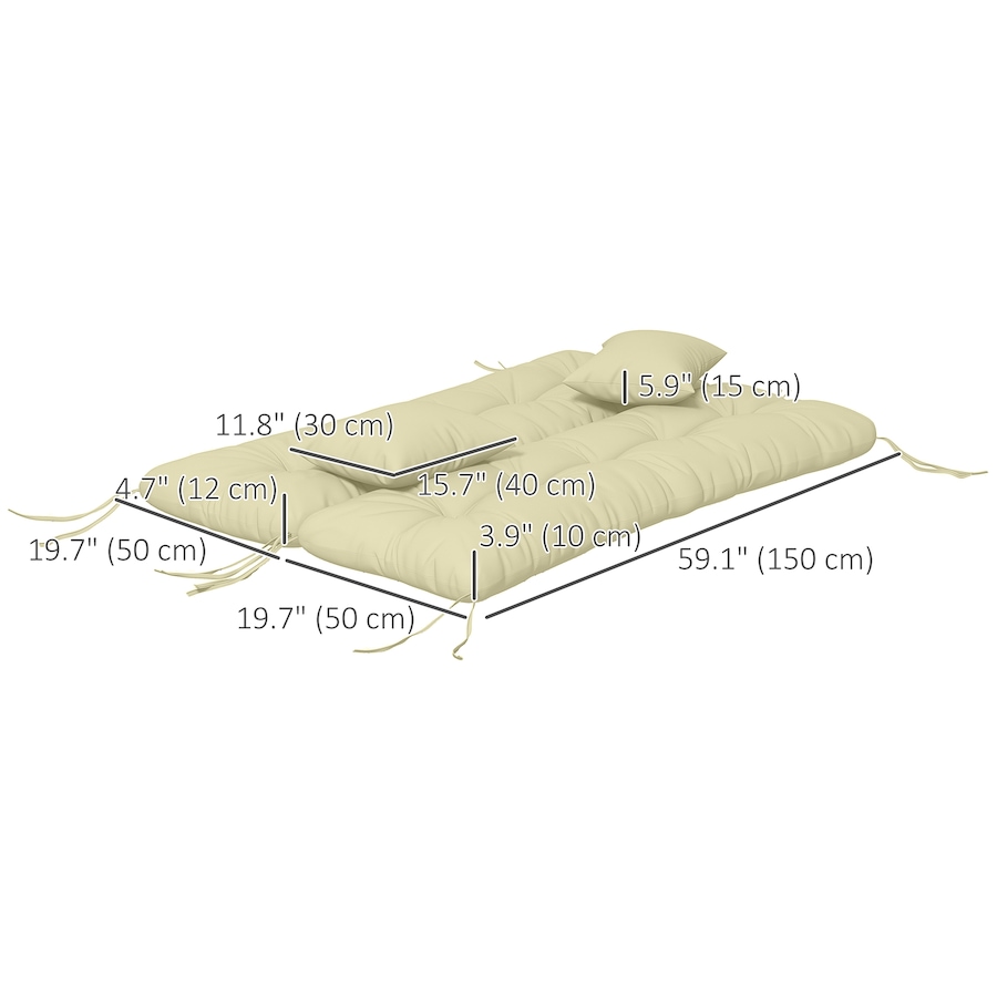 Image 923110_ALTMORE2.jpg, Product 923-110 / Price $66.99, Indoor Outdoor Chair Cushions with Back, Pillows, Ties, WITHOUT SWING, Cream from Outsunny on TSC.ca's Home & Garden department