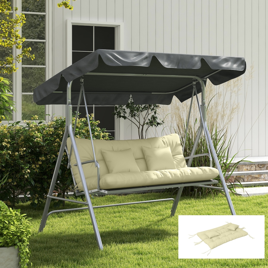 Image 923110_ALTMORE6.jpg, Product 923-110 / Price $66.99, Indoor Outdoor Chair Cushions with Back, Pillows, Ties, WITHOUT SWING, Cream from Outsunny on TSC.ca's Home & Garden department