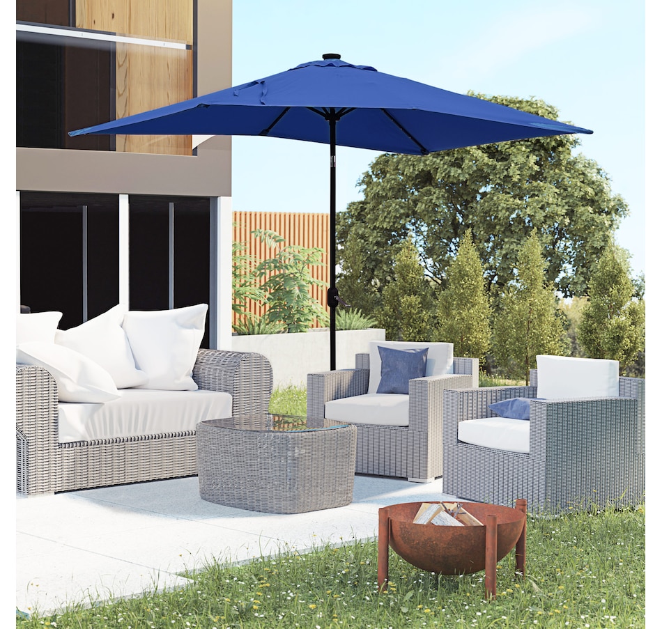 Image 923113_ALTMORE1.jpg, Product 923-113 / Price $114.99, Outsunny 6' x 10' Patio Umbrella with 22 LED Solar Lights and Tilt from Outsunny on TSC.ca's Home & Garden department