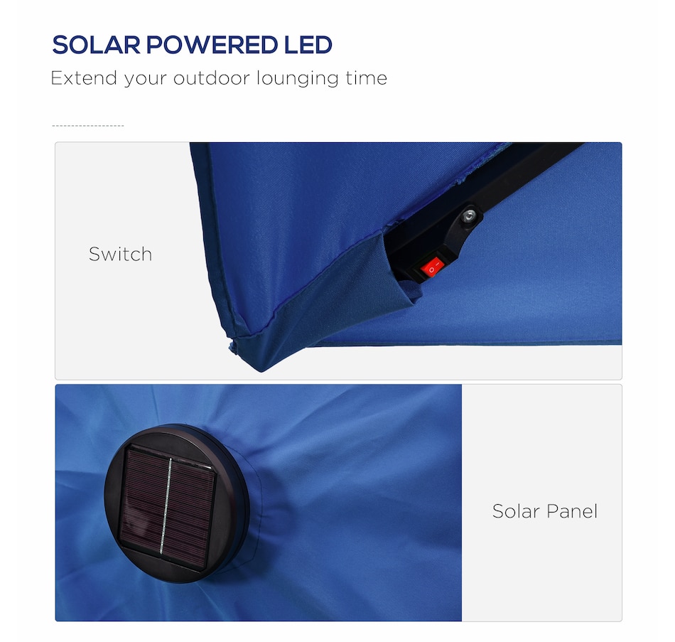 Image 923113_ALTMORE3.jpg, Product 923-113 / Price $114.99, Outsunny 6' x 10' Patio Umbrella with 22 LED Solar Lights and Tilt from Outsunny on TSC.ca's Home & Garden department