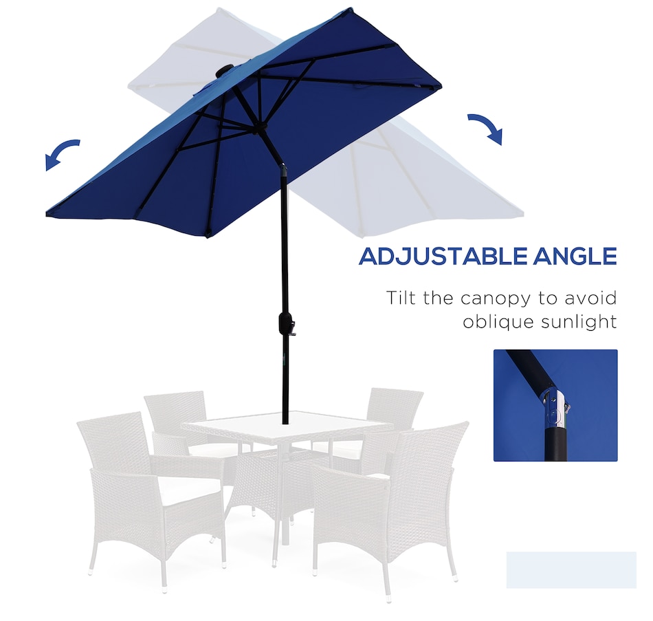 Image 923113_ALTMORE4.jpg, Product 923-113 / Price $114.99, Outsunny 6' x 10' Patio Umbrella with 22 LED Solar Lights and Tilt from Outsunny on TSC.ca's Home & Garden department