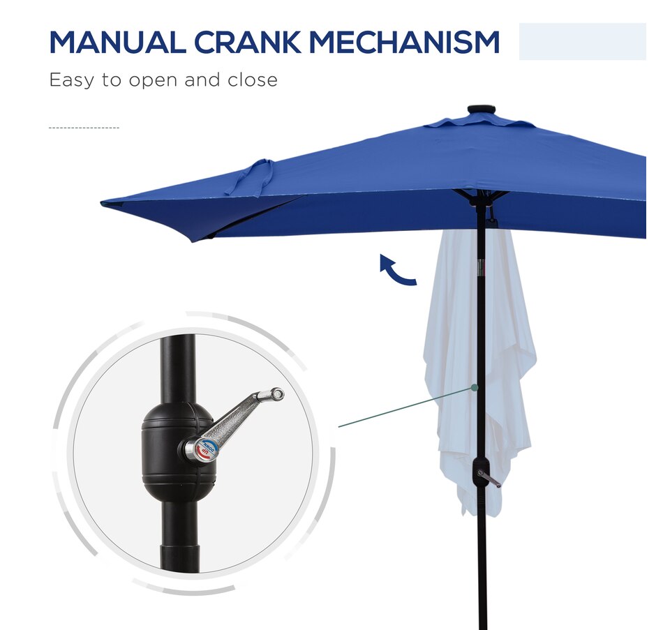 Image 923113_ALTMORE6.jpg, Product 923-113 / Price $114.99, Outsunny 6' x 10' Patio Umbrella with 22 LED Solar Lights and Tilt from Outsunny on TSC.ca's Home & Garden department