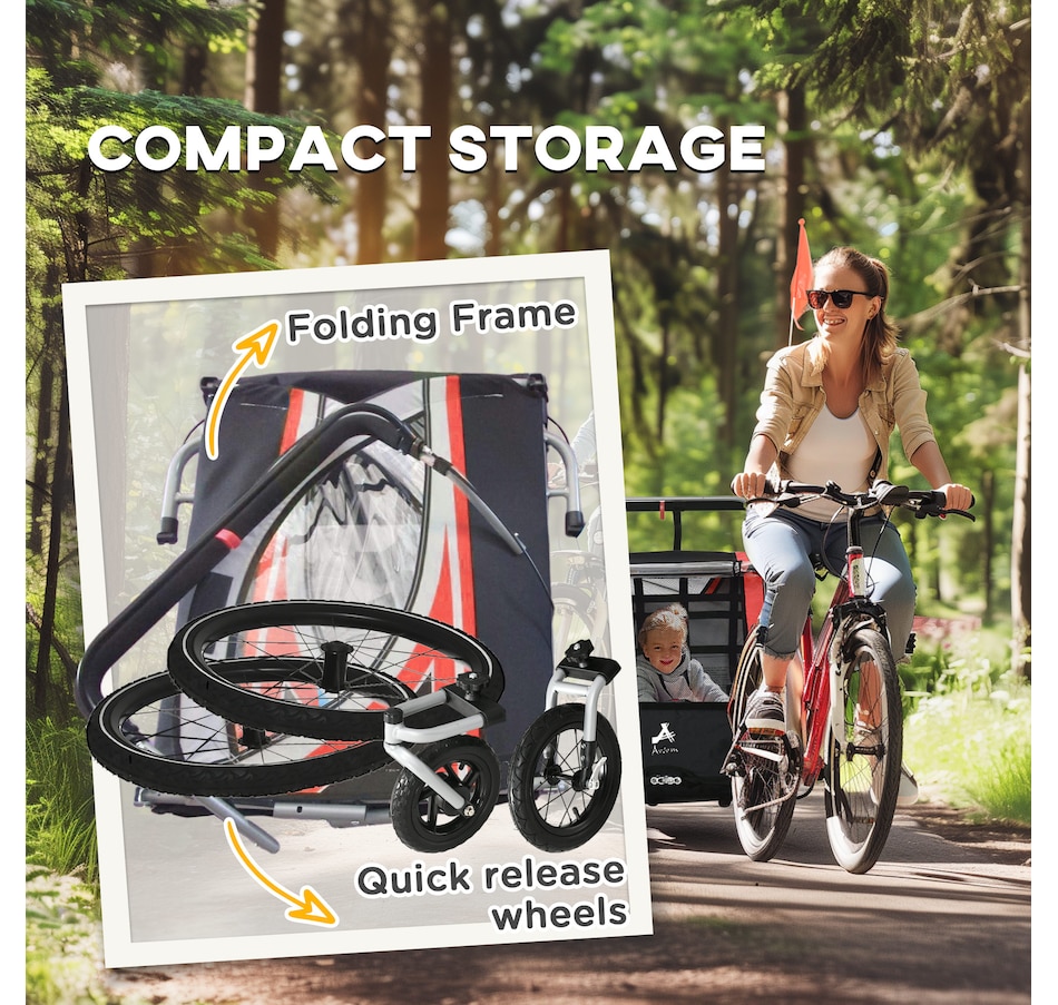 Image 923118_ALTMORE5.jpg, Product 923-118 / Price $249.99, Aosom Child Baby Bike Trailer Kids 2 Seater, Bike Stroller Toddler, Red from Aosom on TSC.ca's Toys & Hobbies department