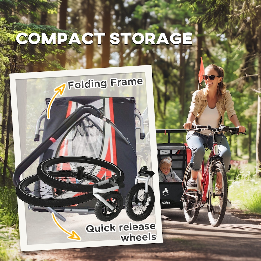 Image 923118_ALTMORE5.jpg, Product 923-118 / Price $239.99, Aosom Child Baby Bike Trailer Kids 2 Seater, Bike Stroller Toddler, Red from Aosom on TSC.ca's Toys & Hobbies department