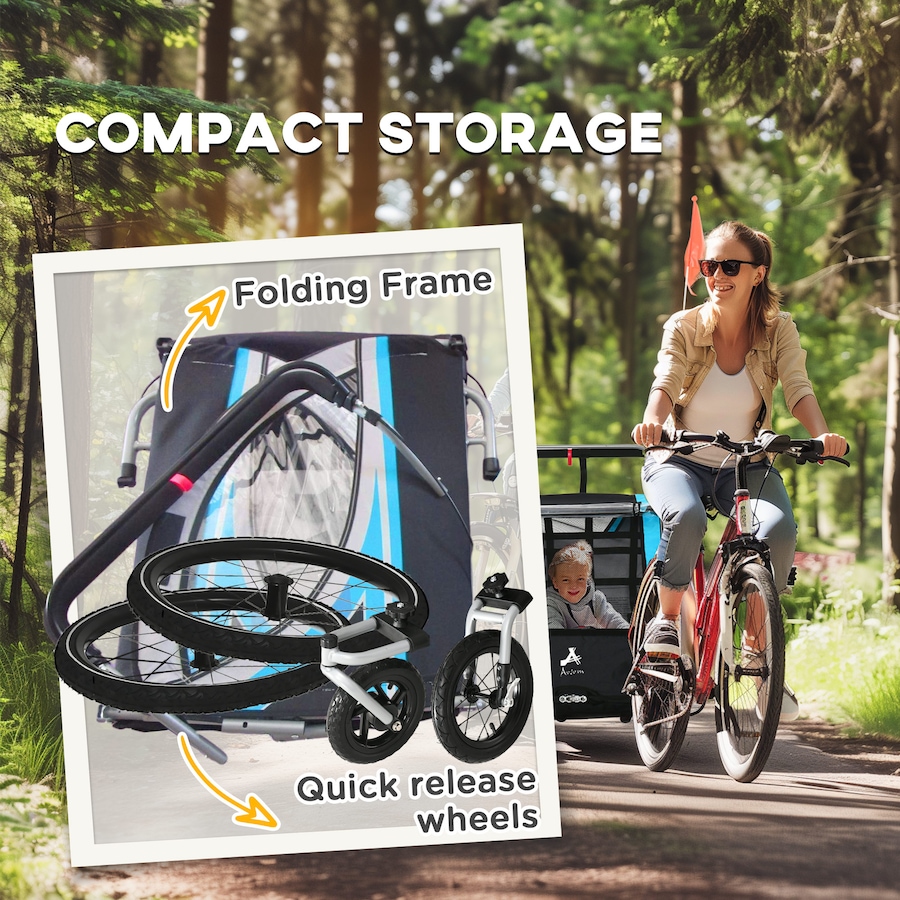 Image 923119_ALTMORE5.jpg, Product 923-119 / Price $249.99, Aosom Child Baby Bike Trailer Kids 2 Seater, Bike Stroller Toddler, Blue from Aosom on TSC.ca's Toys & Hobbies department