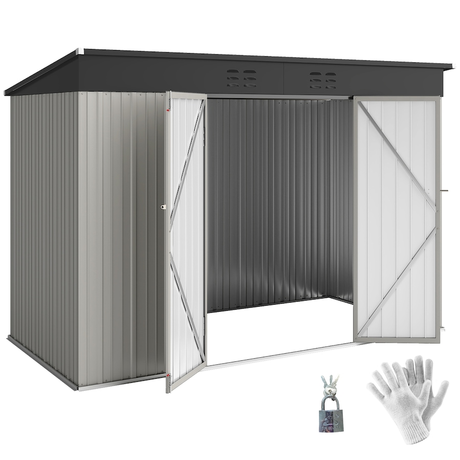 Image 923121.jpg, Product 923-121 / Price $409.99, Outsunny 9' x 4' Galvanized Steel Storage Shed with Lockable Doors, Vents from Outsunny on TSC.ca's Home & Garden department