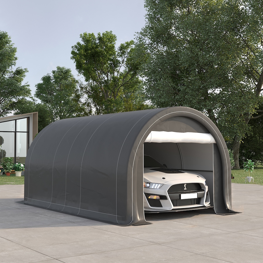 Image 923122_ALTMORE1.jpg, Product 923-122 / Price $367.37, Outsunny 10' x 16' Carport Storage Tent Anti-UV PE Portable Garage, Grey from Outsunny on TSC.ca's Home & Garden department