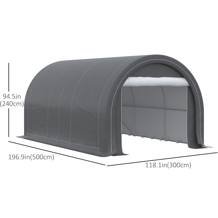 Image 923122_ALTMORE2.jpg, Product 923-122 / Price $367.37, Outsunny 10' x 16' Carport Storage Tent Anti-UV PE Portable Garage, Grey from Outsunny on TSC.ca's Home & Garden department