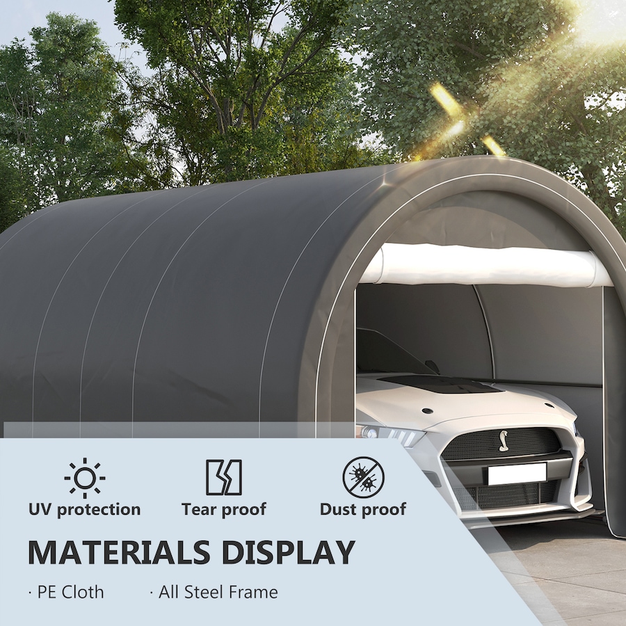 Image 923122_ALTMORE3.jpg, Product 923-122 / Price $367.37, Outsunny 10' x 16' Carport Storage Tent Anti-UV PE Portable Garage, Grey from Outsunny on TSC.ca's Home & Garden department
