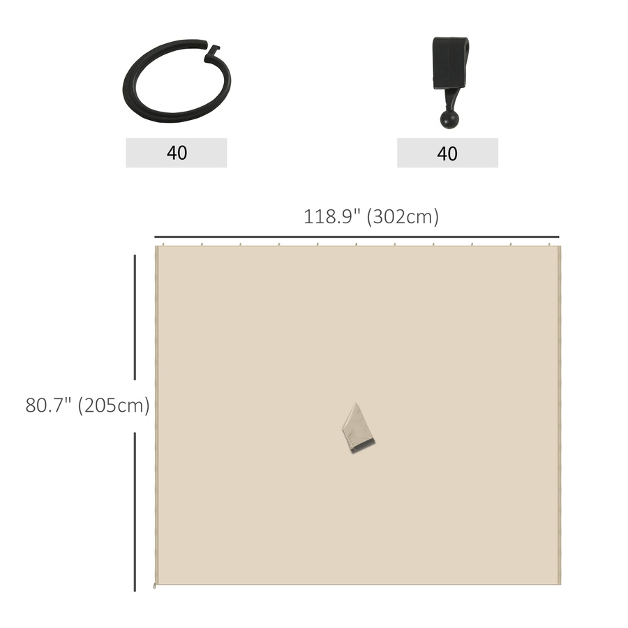 Image 923123_ALTMORE2.jpg, Product 923-123 / Price $89.99, Outsunny 10' x 10' Universal Gazebo Curtains, 4 Panels, Beige from Outsunny on TSC.ca's Home & Garden department