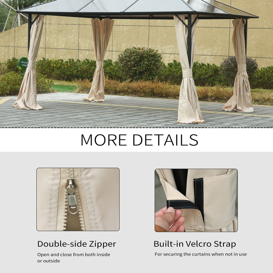 Image 923123_ALTMORE6.jpg, Product 923-123 / Price $89.99, Outsunny 10' x 10' Universal Gazebo Curtains, 4 Panels, Beige from Outsunny on TSC.ca's Home & Garden department