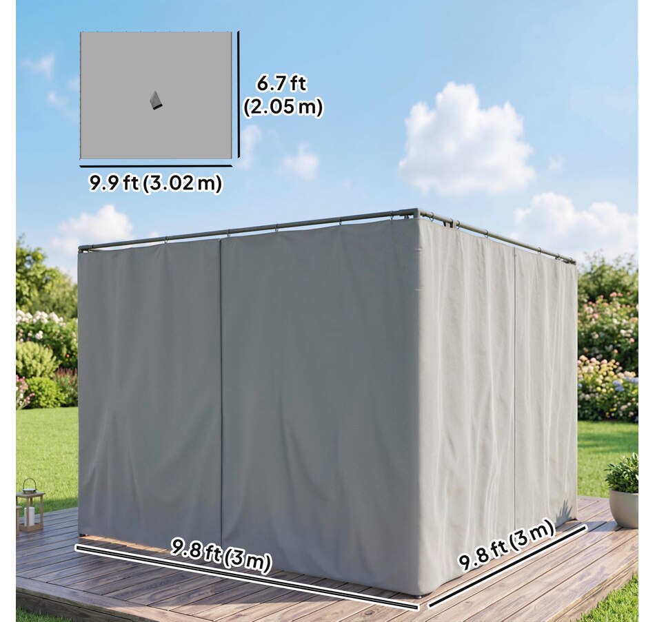 Image 923124_ALTMORE10.jpg, Product 923-124 / Price $84.99, Outsunny 10' x 10' Universal Gazebo Curtains, 4 Panels, Light Grey from Outsunny on TSC.ca's Home & Garden department