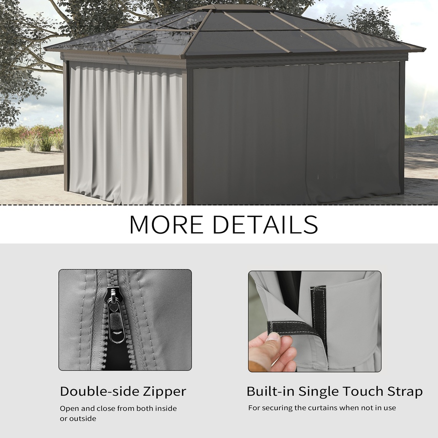 Image 923124_ALTMORE4.jpg, Product 923-124 / Price $94.99, Outsunny 10' x 10' Universal Gazebo Curtains, 4 Panels, Light Grey from Outsunny on TSC.ca's Home & Garden department